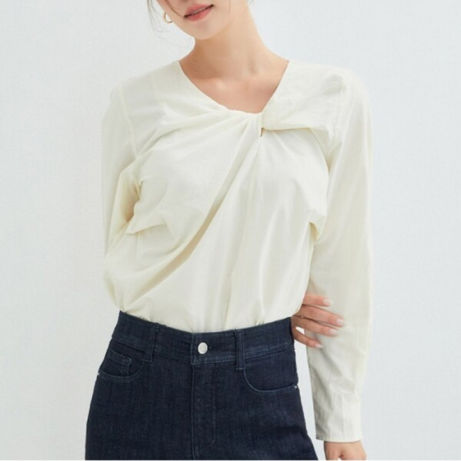 [로엠(비노출)] [로엠] 변형 꼬임 블라우스 (RMBLD49RT3-T)