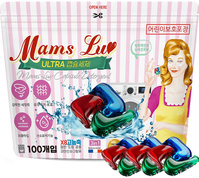 맘스럽 울트라 파우치 캡슐세제, 100개입, 1개