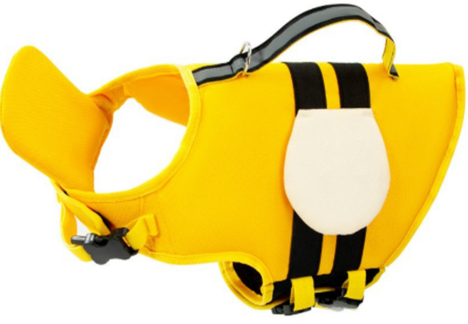 라띠그레 강아지 구명조끼 꿀벌 래쉬가드 애견 반려견 물놀이 소형견 중형견, 1개