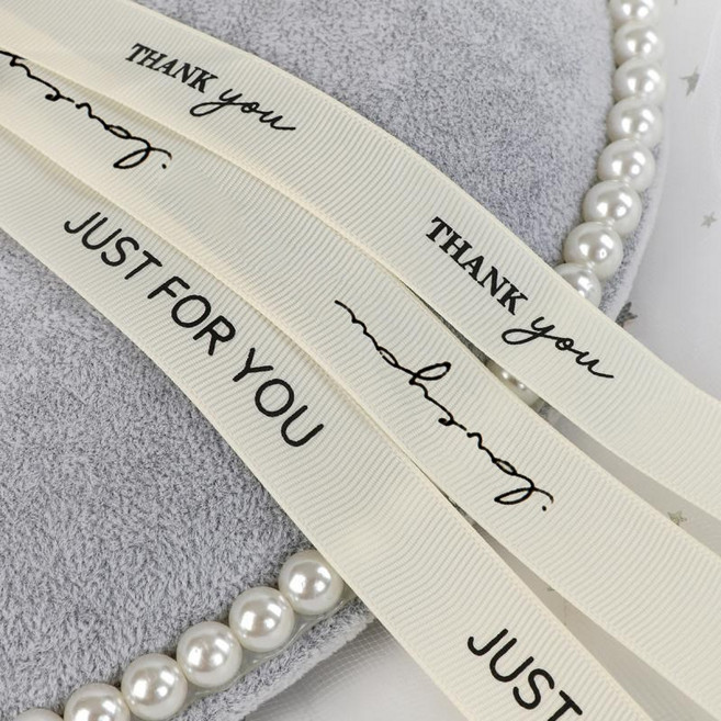 영문 레터링 면리본 코튼 리본끈 20mm, 땡큐(THANK YOU), 1개, 땡큐(THANK YOU), 32m