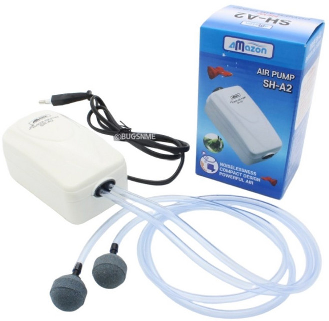 벅스앤미 수족관 산소공급기 실속형 세트 2구형, 1세트