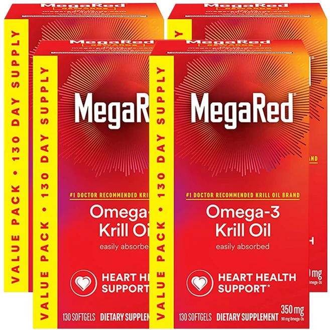 Schiff 쉬프 메가레드 오메가3 크릴오일 350mg 130정, 4개 - 쿠팡