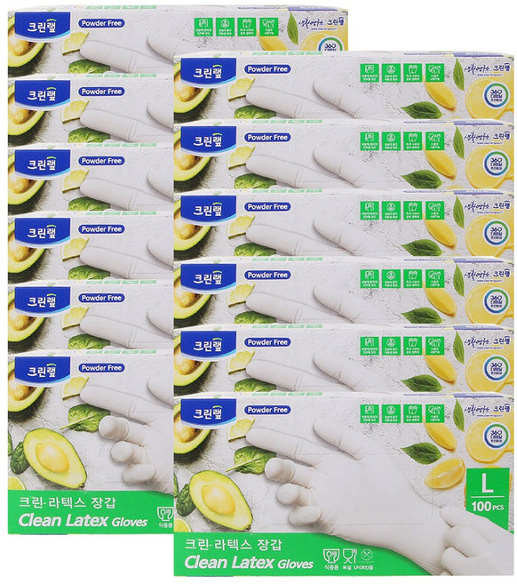 크린 라텍스장갑 아이보리 (대) 100매 12개 한박스