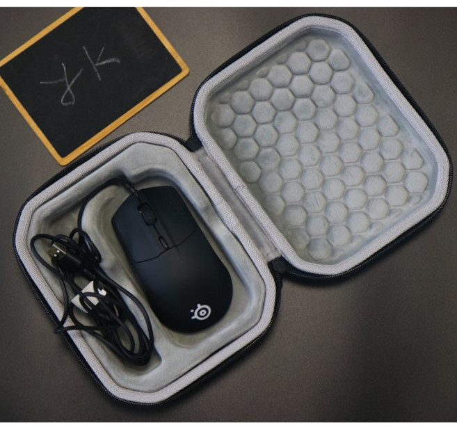 와이케이몰 스틸시리즈 RIVAL 3 유선 마우스 케이스 고급 하드 쉘 융단 마우스 보호 파우치, 1개