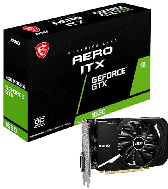MSI GeForce GTX 1630 AERO ITX 4G OC 그래픽 보드 VD8158 블랙, 상세페이지 참조