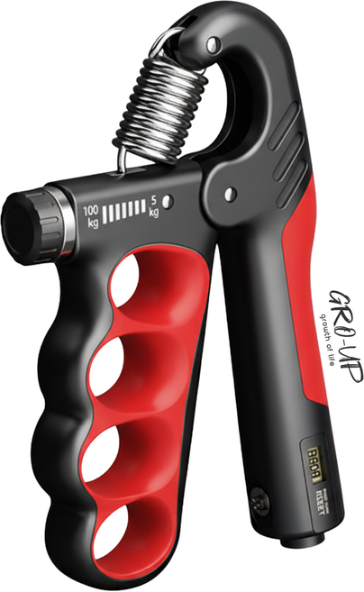 그로업 강도조절 카운트 악력기, 레드(5-100kg), 1개