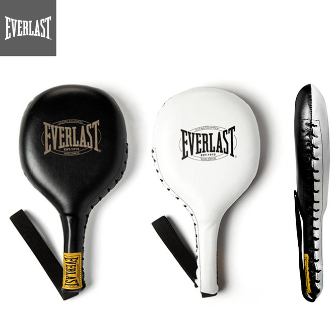 에버라스트 1910 스트라이크 패드 복싱 코치 천연가죽 미트, 1개, 블랙화이트