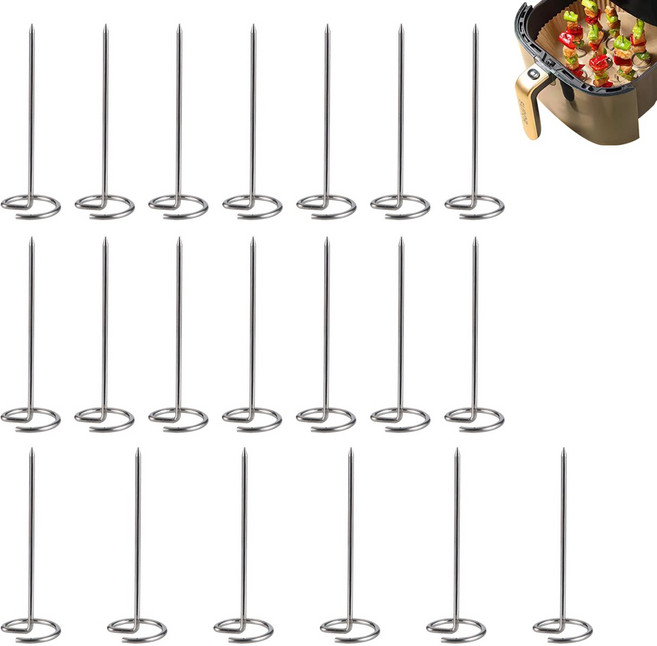 에어프라이어 스텐 바베큐 꼬지 꼬챙이 수직용 치킨꼬치 양꼬치 꼬치구이, 20개