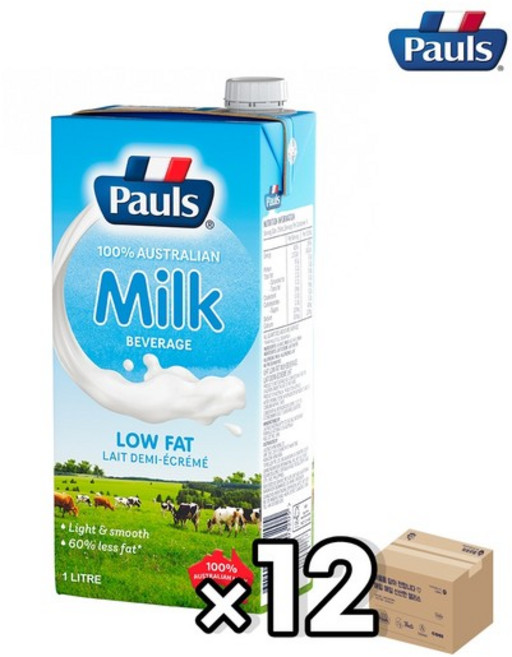 폴스 호주산 수입 멸균우유 저지방우유 1L - 1박스(12개입), 없음