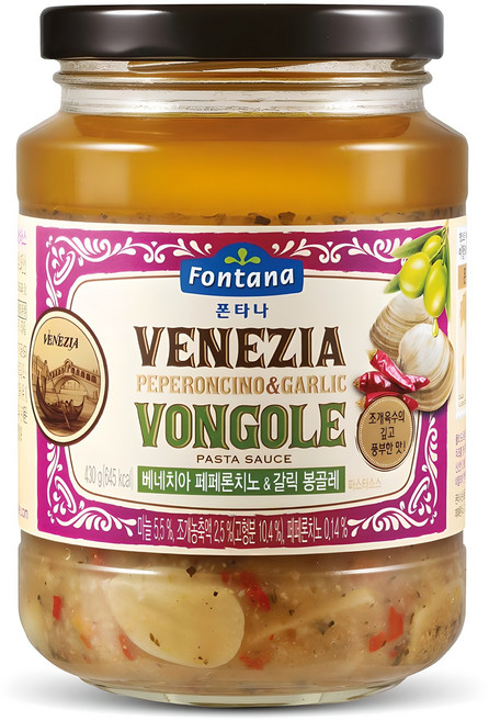 폰타나 베네치아 페페론치노&갈릭 봉골레 파스타소스, 430g, 1개