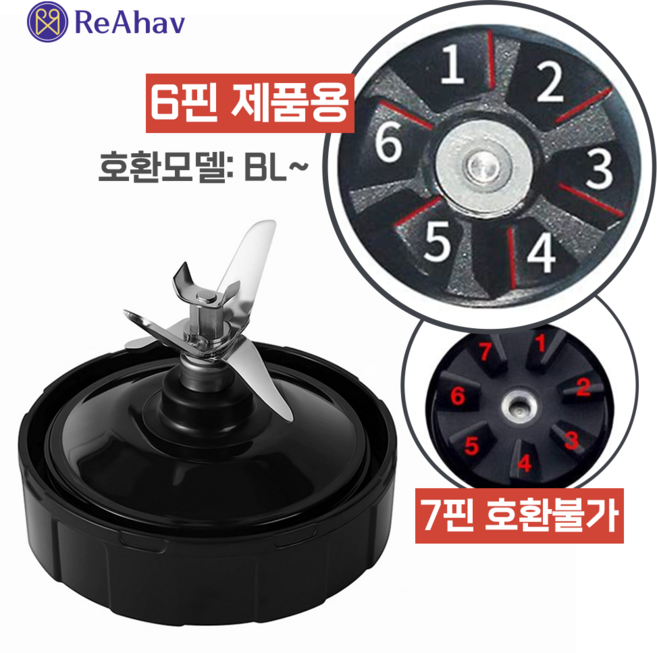 레아하브 핀블레이드 닌자 NINJA 호환 블렌더 믹서기날, [6핀] BL모델