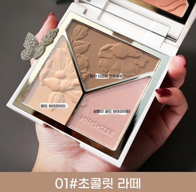 컨투어링 팔레트 하이라이터 쉐이딩 블러셔 컨실러 올인원 키트, 1개, 01#초콜릿 라떼