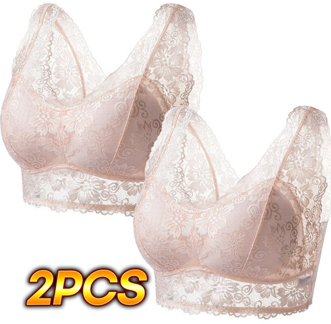 한미 인견 레이스 스포츠브라 브라렛 볼륨캡 2P