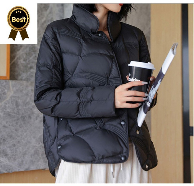 오리털 덕다운 여성 경량 패딩 귀여운 숏패딩