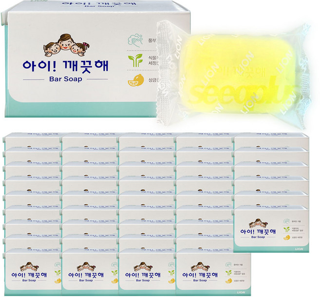 아이깨끗해 비누 상큼한 레몬향, 90g, 48개입