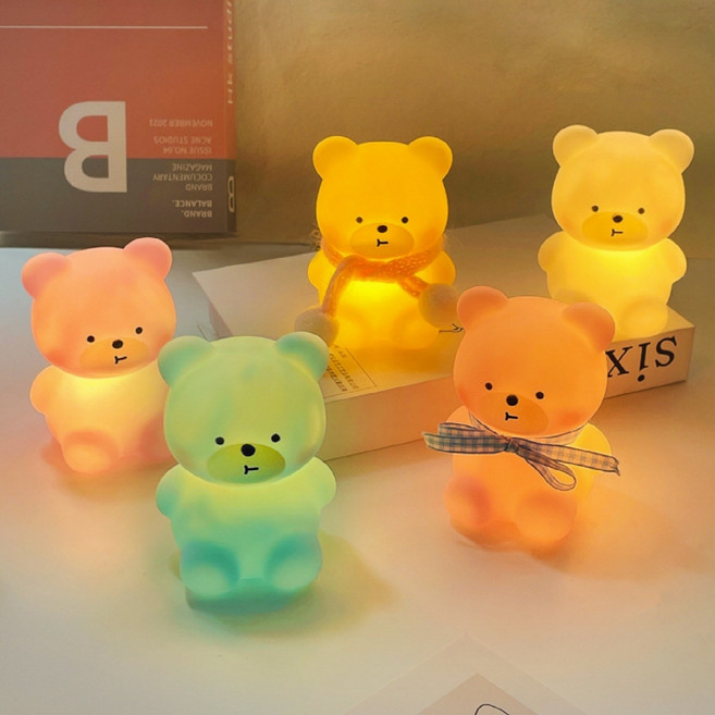 곰돌이 무드등 침실 수유 수면등 캐릭터 무드등, D.하양