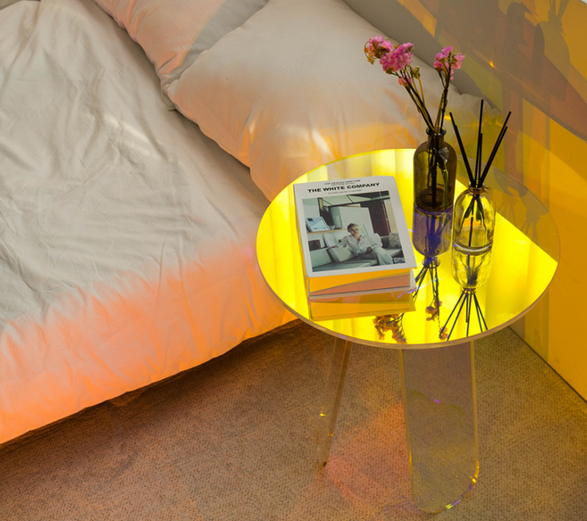 홀로그램 아크릴 테이블 거실 카페 스튜디오 사이드 협탁 DIY형 인테리어 소품