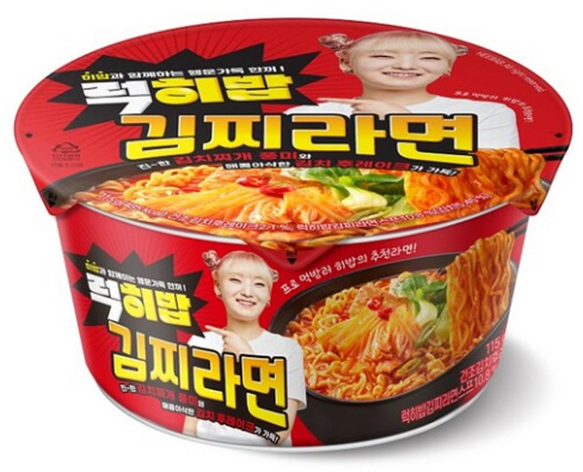 럭히밥 김찌라면 김치 풍미 가득 매콤 진한맛 히밥 컵라면, 4개