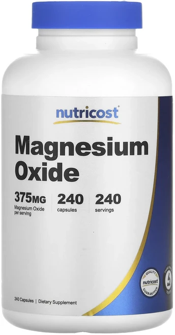 단백질 비타민 철분 마그내슘 칼슘 Nutricost 산화 마그네슘 375mg 캡슐 240정 고루고루섭취해주세요, Nutricost산화마그네슘375mg캡슐240정, 1개 - 쿠팡