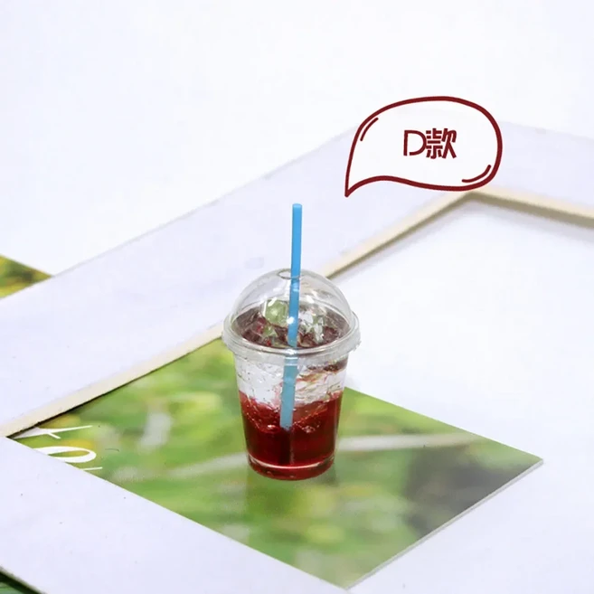 1/12 인형 집 미니어처 레진 말차 아이스크림 시뮬레이션 음료 컵 모델 장난감 미니 장식 인형 집 액세서리, 05 D