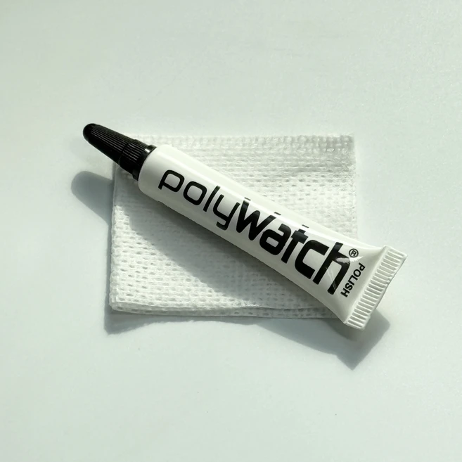 폴리워치 순면천 아크릴 플라스틱 운모글라스 스크래치 기스 제거 광택제, 1개, 투명 - 쿠팡