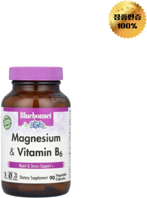 블루보넷뉴트리션 마그네슘 + 비타민B6 400mg 베지 캡슐 90정, 1개 - 쿠팡