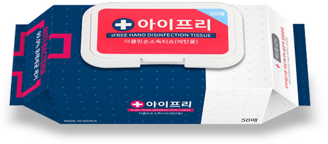 의약외품 99.9% 항균 아이프리 살균 제균 세정 항균 다용도 일회용 휴대용 손 소독 알콜 물 티슈 50매 캡형, 50개