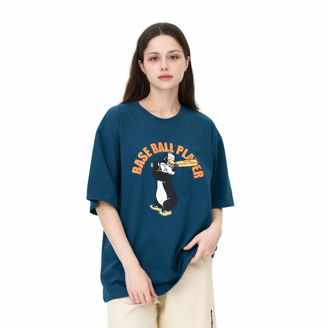 더매드문 베이스볼 통기성 오버핏 반팔 티셔츠