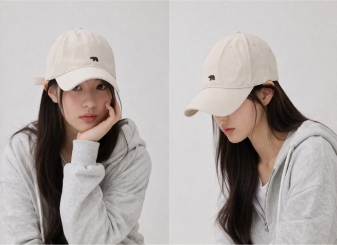 디오브 얼굴 작아보이는 빅사이즈 모자 여성 남성 공용 야구모자 볼캡