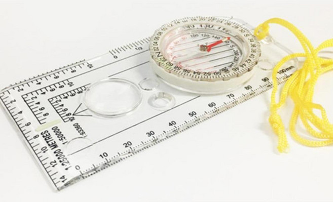 등산용 다기능 나침반 방향 거리측정 B 생존구호 학습 재료 교재 수업 방과후, 1개