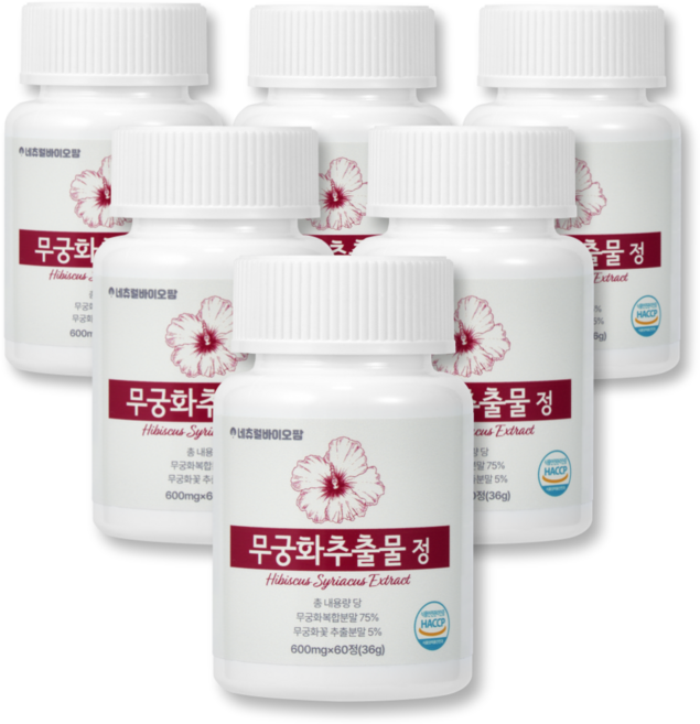 네츄럴바이오팜 무궁화추출물 무궁 밸런스 핏 Fit 식약청인증 Haccp, 6개, 60정