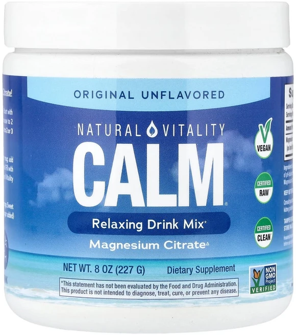 네츄럴바이탈리티 CALM 스트레스 방지 드링크 믹스 오리지널(무맛) 226g(8oz), 226g - 쿠팡
