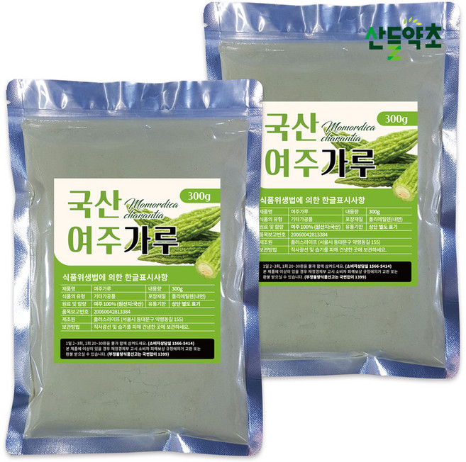 산들약초 국내산 여주가루, 2개, 300g