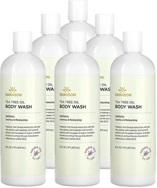 스완슨 티트리 오일 바디 워시 향료 무함유 473ml(16fl oz), 6개 - 쿠팡