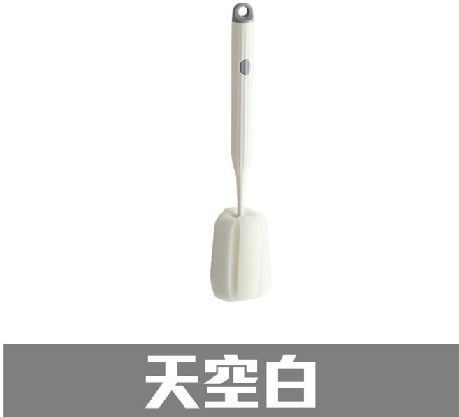 長柄海綿杯刷奶瓶刷 - 北歐風洗杯刷奶瓶清潔刷, 天空白, 1個