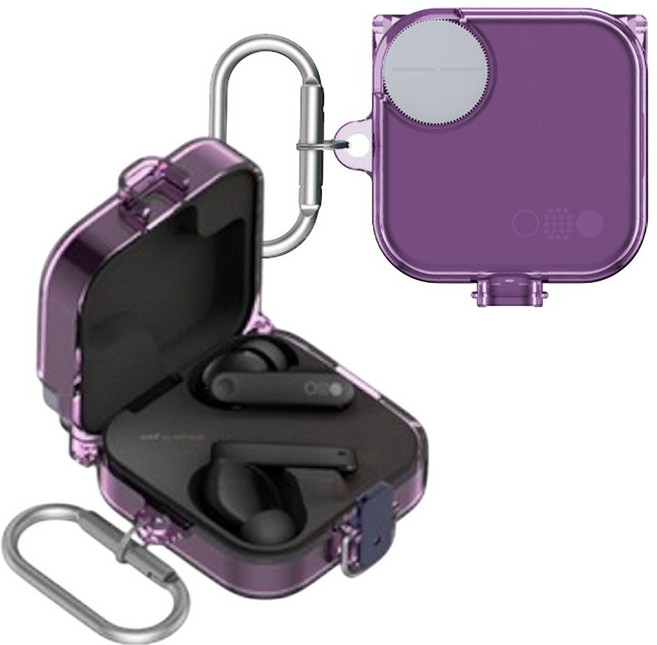 GRAYCO 낫싱 CMF 버즈 프로2 투명 잠금 클립 케이스, 퍼플, 1개