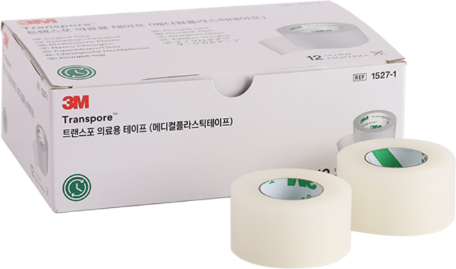 3m transpore 플라스틱 격자 반창고 트랜스포 테이핑 3시이전, 1세트, 12개입