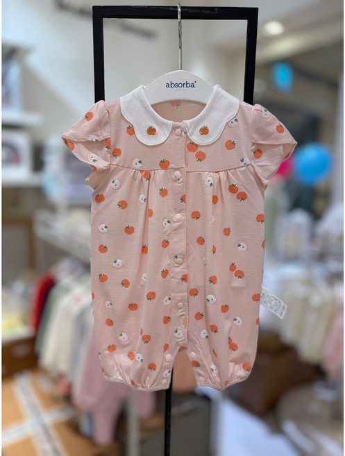 [압소바] 여름 50% /한여름 시원하게 입기 좋은 냉장고 원단의 반팔 우주복 /더위를 많이 타는 아기에게 추천 /안쪽은 부드러운 터칭*애포쿨반소우주복*