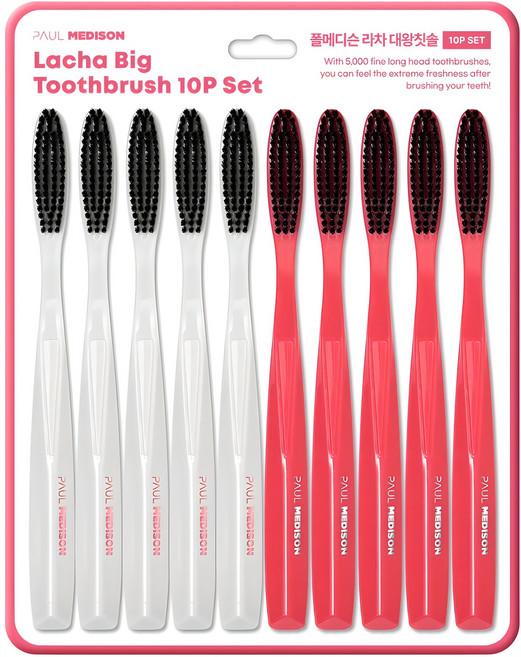 폴메디슨 라차 대왕칫솔 세트, 10개입, 1세트