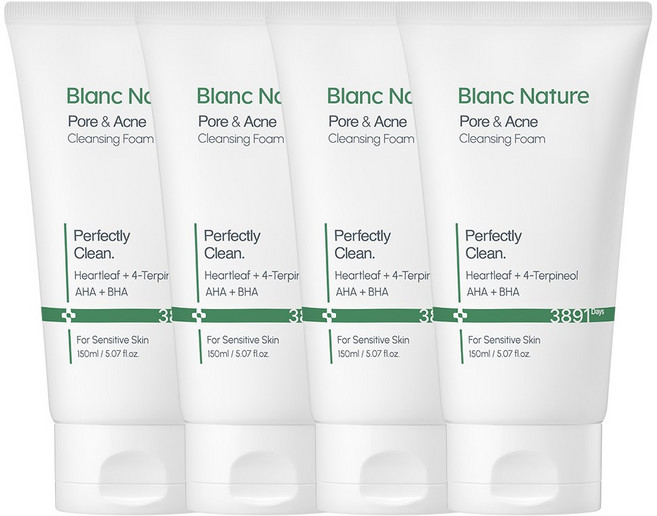 블랑네이처 여드름기능성 클렌징폼, 150ml, 4개