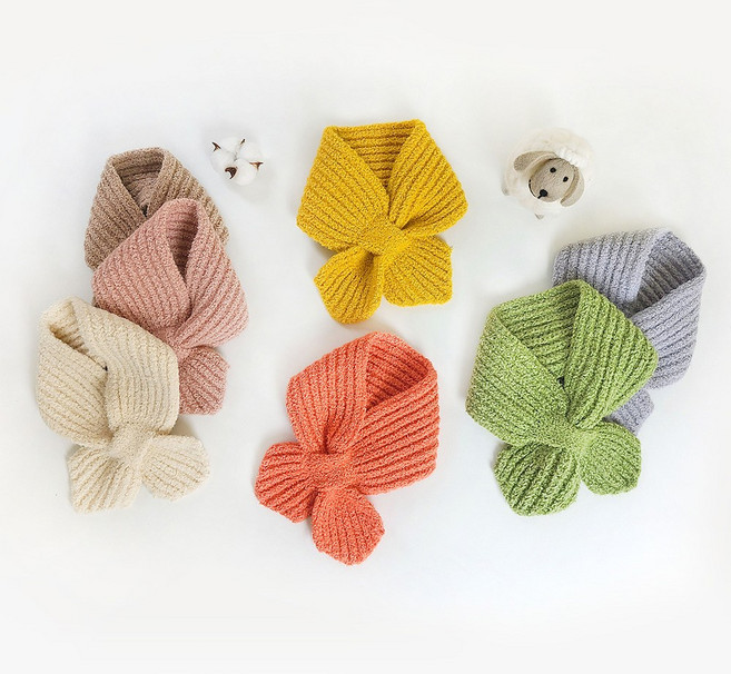 코우모우 1+1 무자극 찰떡 니트 유아 아기 머플러 목도리 넥워머 세트