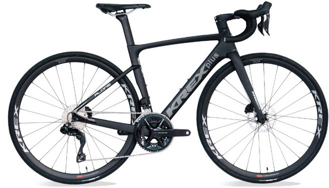 KREX PLUS U3 碳纖維碟煞公路車, 消光黑,R7170電變+PRO 58碳纖維輪組, 1個