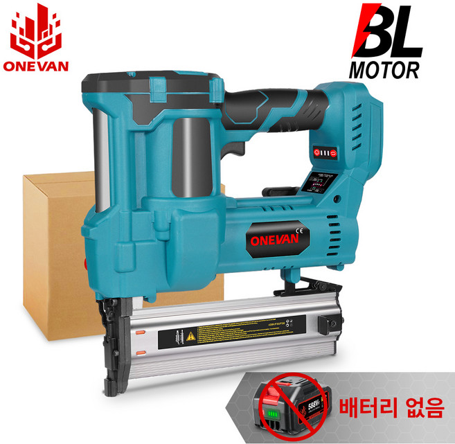 실타카 에어타카 목재 타정기 ONEVAN 2in1 브러시리스 전기 네일 손톱 건 깊이 조절 러 스테이플러 F15-F50 가구 스테이플 마키타 18V 배터리 핀용, [01] 옵션1