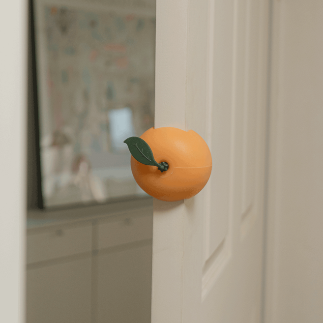 일오오오 문닫힘 방지 실리콘 도어스토퍼 귤, 애프리콧(야광), 3개