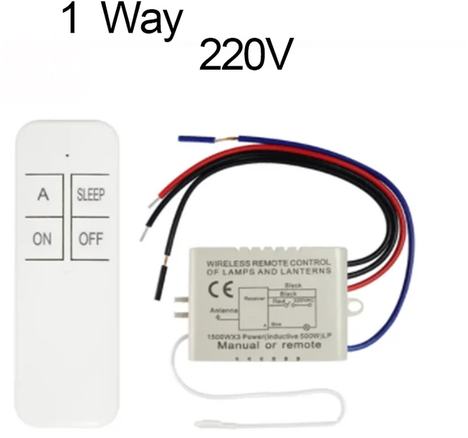QIACHIP 무선 리모컨 조명 스위치 리시버 송신기 ONOFF 디지털 123 방향 벽 리모컨 스위치 램프 220V, 1) 1 Way 220v, 1) 1 Way 220v