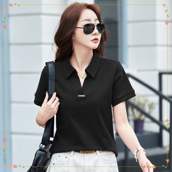 봄여름 여성 폴로 반팔 티셔츠 골프반팔티 카라 반티 슬림핏 여성 골프웨어 DF376