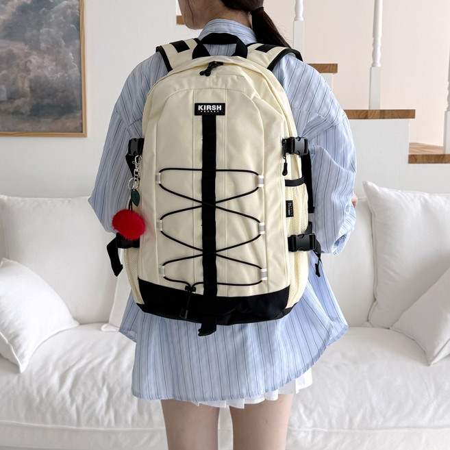 키르시 포켓 테크니컬 스트링 백팩 남녀공용 신학기 17인치 노트북 수납 학생 가방