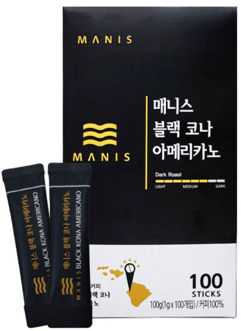 매니스 코나 아메리카노 100g 1박스 (매니스 아메리카노 스틱 3개 증정), 1세트, 100개입