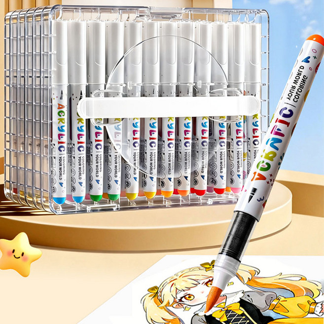 가남 마커펜 대용량 아크릴 수채화펜 아트펜 아크릴 세트 컬러링 드로잉펜, 1개, 48개