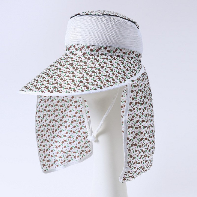 아워리빙 꽃무늬 햇빛가리개 밭일 모자 캐디 농사 낚시